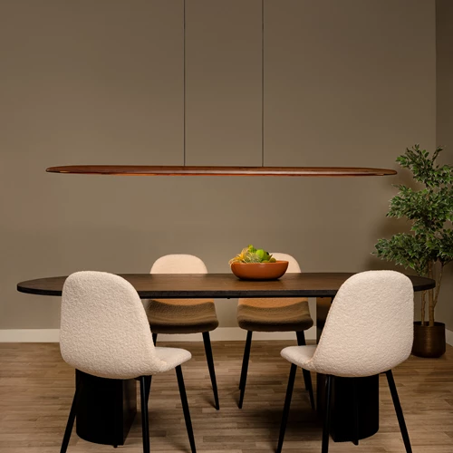 Lucide LANGHOLT - Pendant light - LED - CCT - 1x28W 2200K/4000K - Light wood | Vibes - atmosphere 1